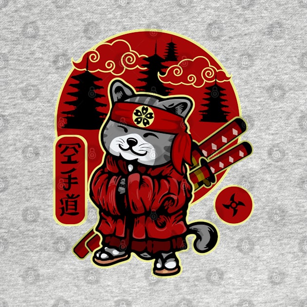 Samurai Cat by Indieteesandmerch